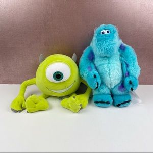 Disney Monsters Inc Sulley And Mike Green Blue Stuffed Animals Plush Toy